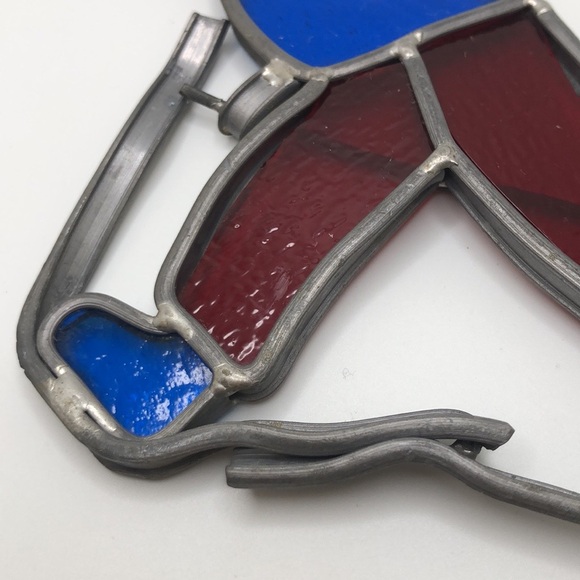 SKIER SUN CATCHER STAINED GLASS WINDOW HANGER. ALL INDIVIDUAL PIECES - Picture 4 of 7